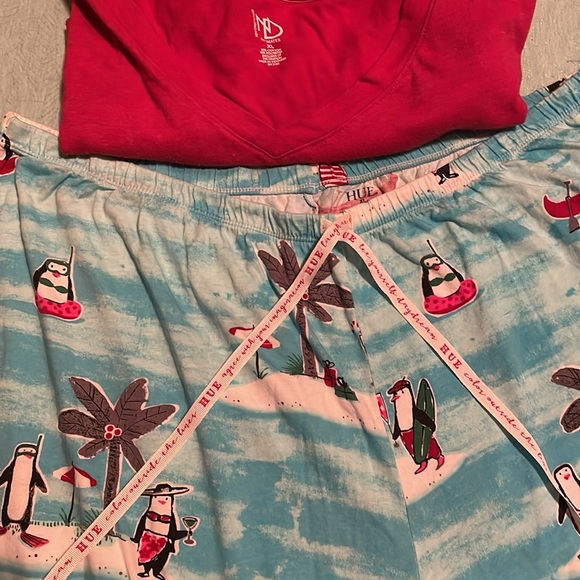 HUE womens Sleep Lounge Pajama pants w/ New Directions Intimates v-neck top NWOT - Picture 7 of 17